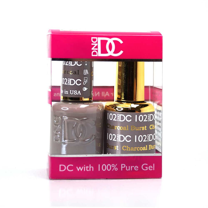 DND / DC Gel Nail Polish Matching Duo - 102 Charcoal Burst