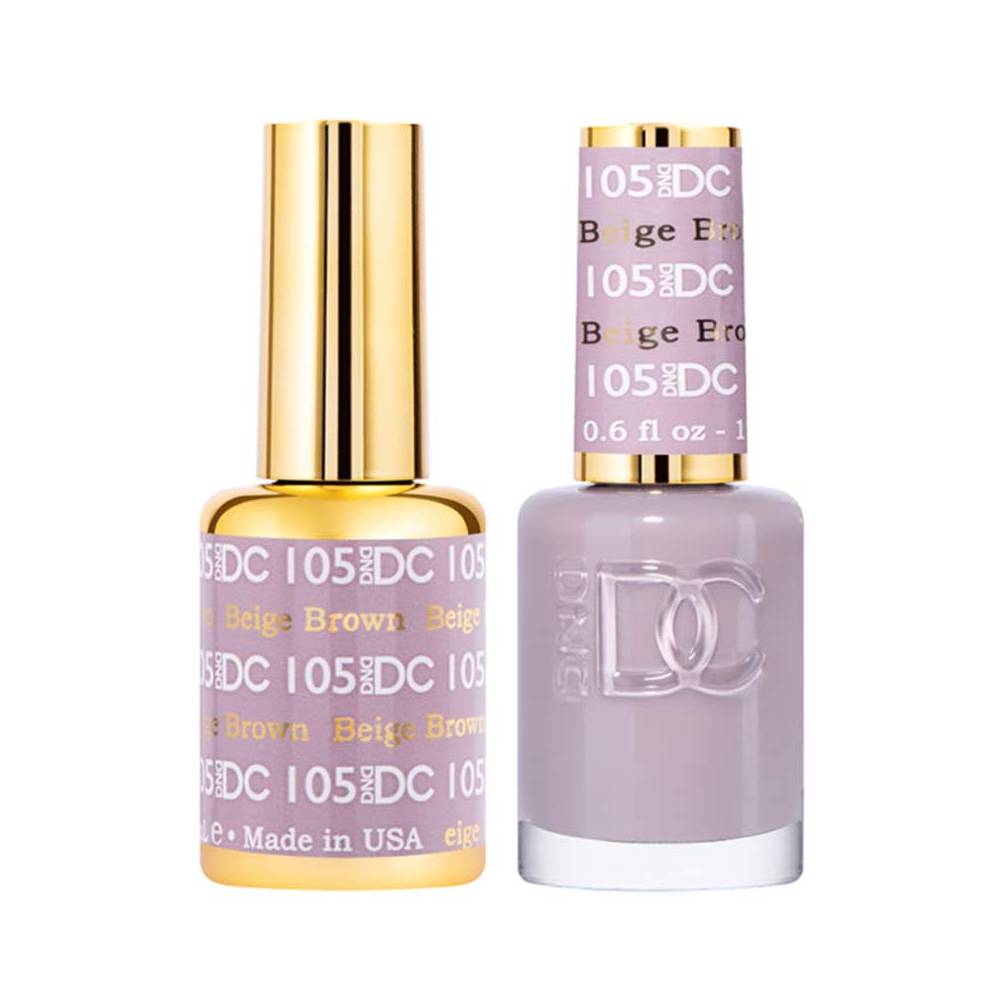 DND / DC Gel Nail Polish Matching Duo - 105 Beige Brown