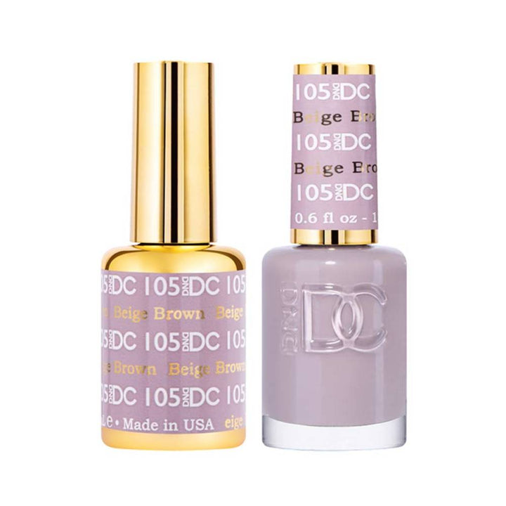 DND / DC Gel Nail Polish Matching Duo - 105 Beige Brown