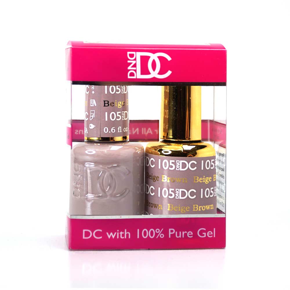 DND / DC Gel Nail Polish Matching Duo - 105 Beige Brown