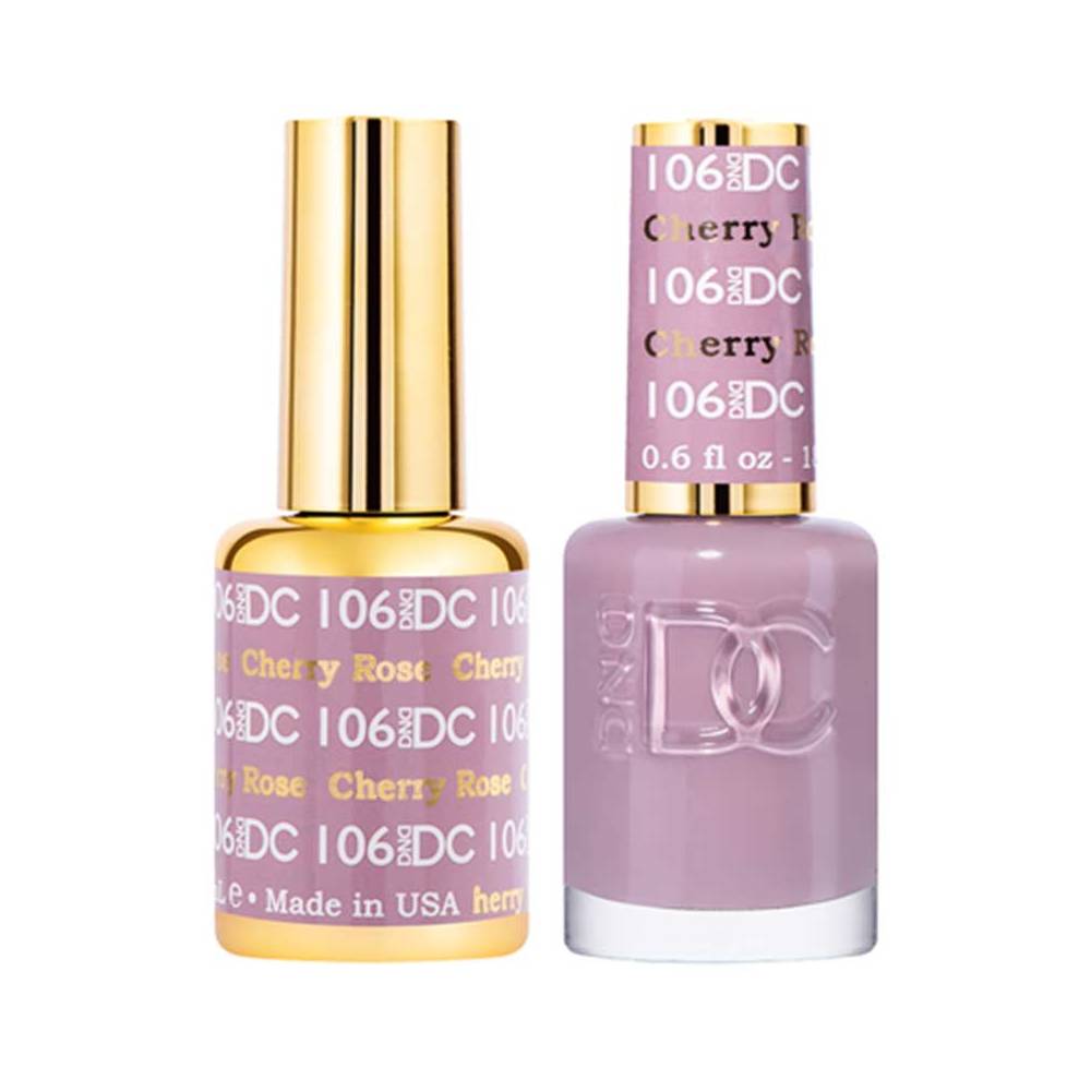 DND / DC Gel Nail Polish Matching Duo - 106 Cherry Rose