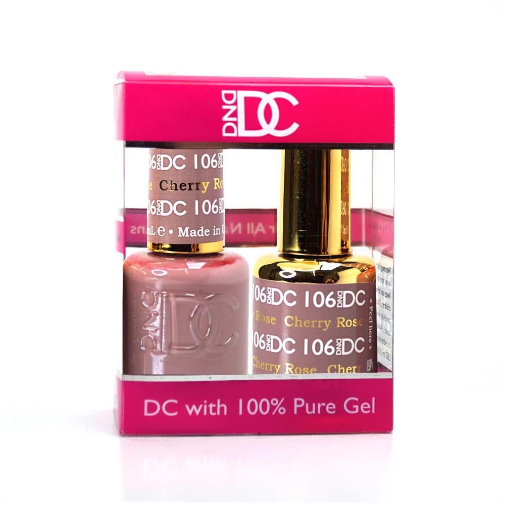 DND / DC Gel Nail Polish Matching Duo - 106 Cherry Rose