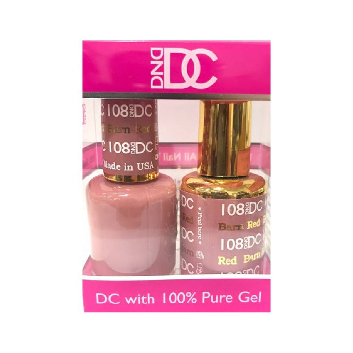 DND / DC Gel Nail Polish Matching Duo - 108 Barn Red