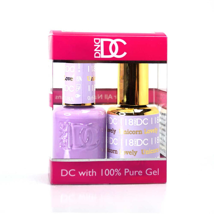 DND / DC Gel Nail Polish Matching Duo - 118 Unicorn Lovely