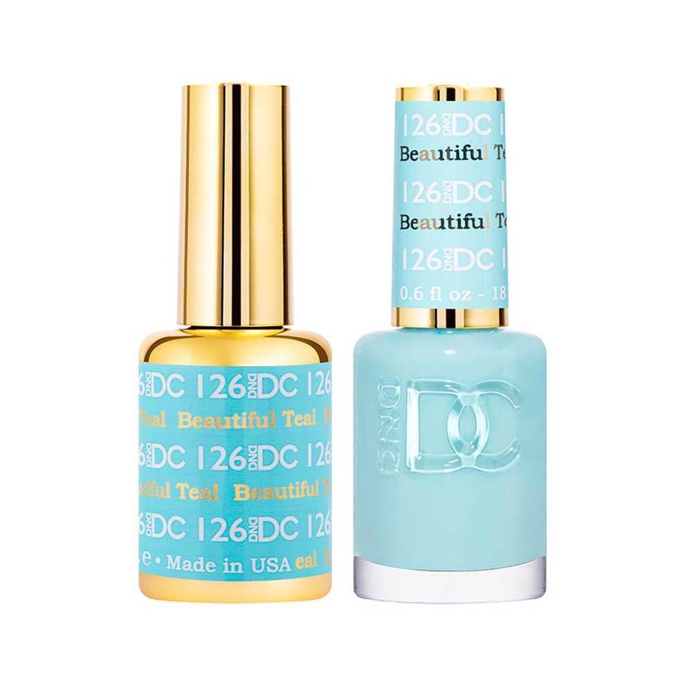 DND / DC Gel Nail Polish Matching Duo - 126 Beautiful Teal