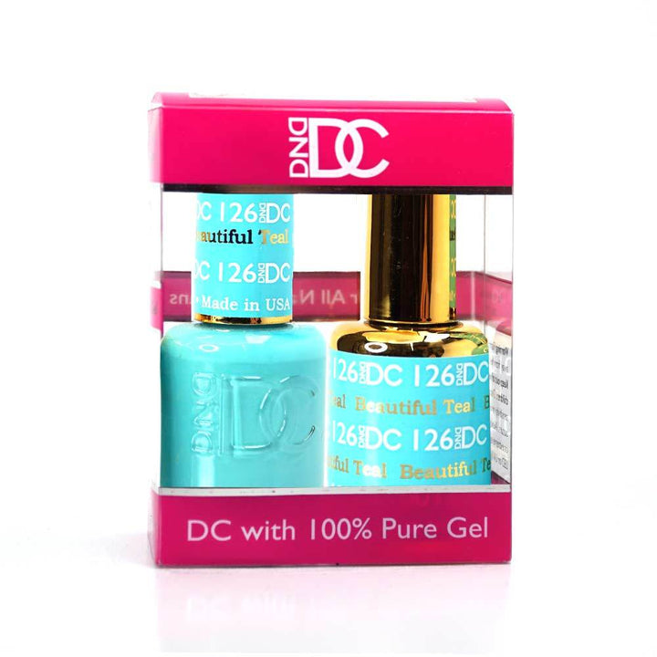 DND / DC Gel Nail Polish Matching Duo - 126 Beautiful Teal