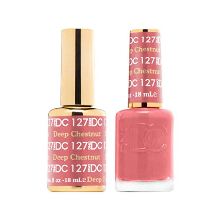 DND / DC Gel Nail Polish Matching Duo - 127 Deep Chestnut