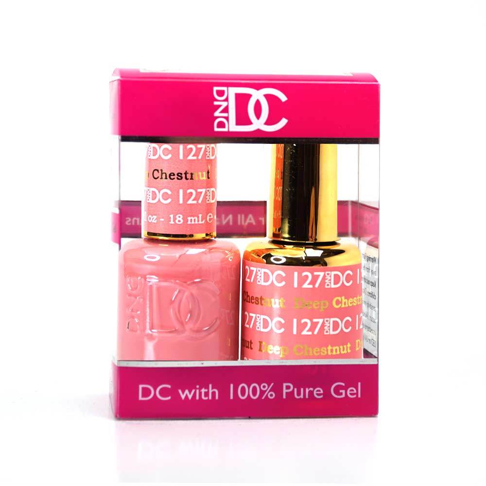 DND / DC Gel Nail Polish Matching Duo - 127 Deep Chestnut