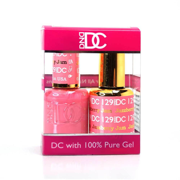 DND / DC Gel Nail Polish Matching Duo - 129 Jazzberry Jam