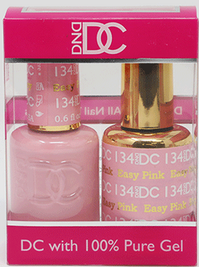 DND / DC Gel Nail Polish Matching Duo - 134 Easy Pink
