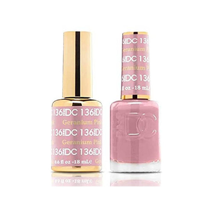 DND / DC Gel Nail Polish Matching Duo - 136 Geranium Pink