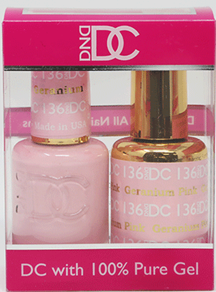DND / DC Gel Nail Polish Matching Duo - 136 Geranium Pink