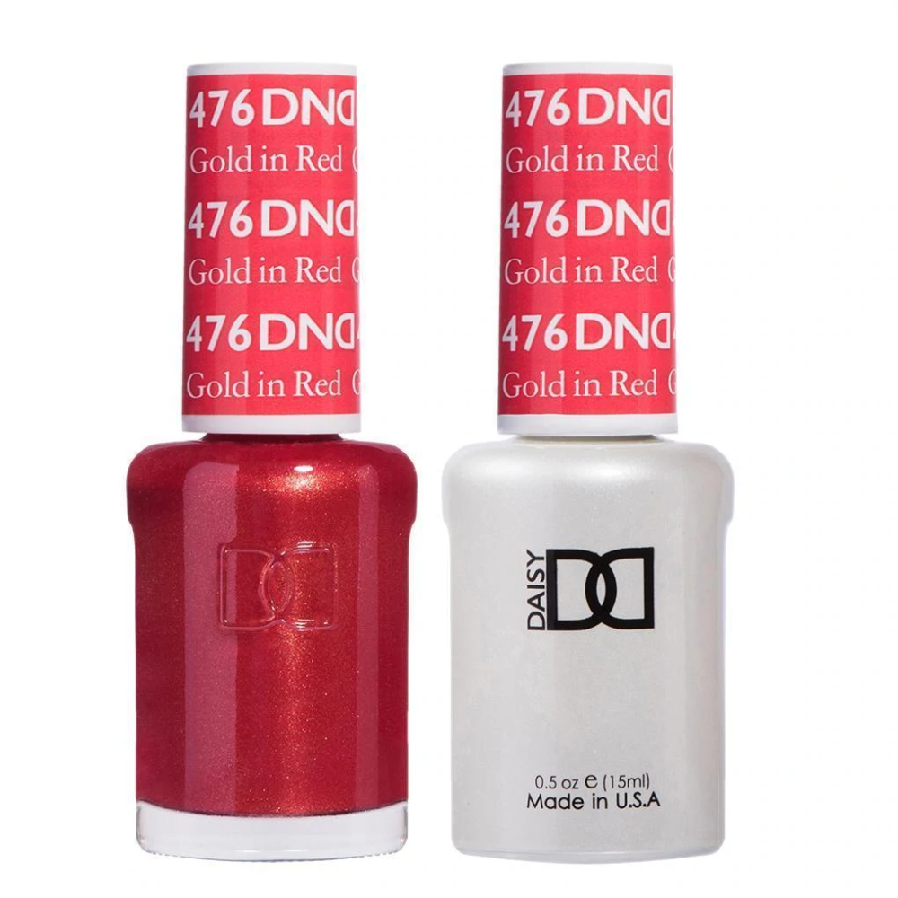 DND / Gel Nail Polish Matching Duo - Gold In Red 476