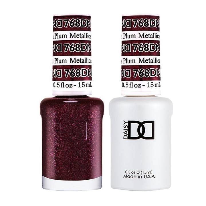 DND / Gel Nail Polish Matching Duo - Metallica Plum 768