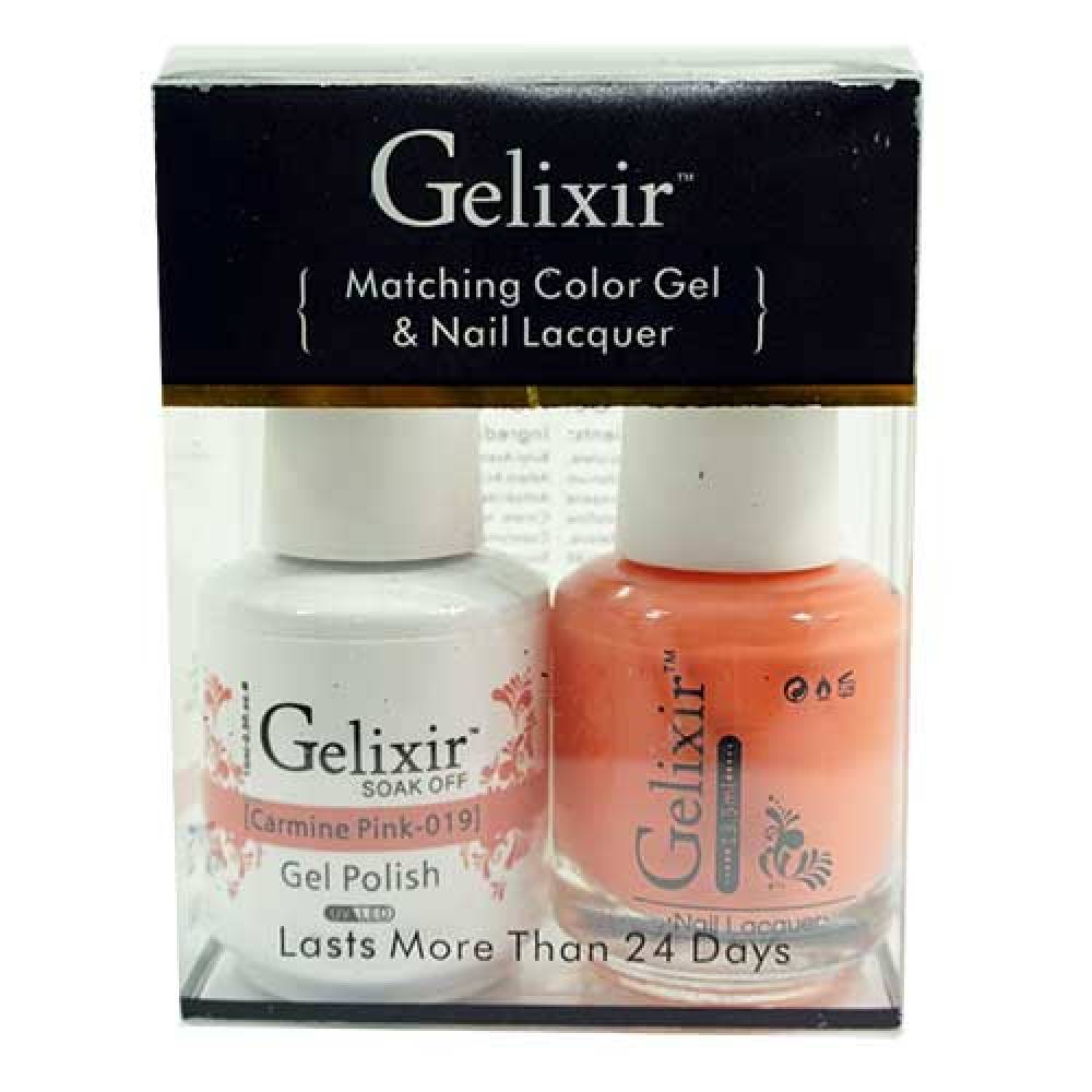 GELIXIR / Gel Nail Polish Matching Duo - 019 Carmine Pink