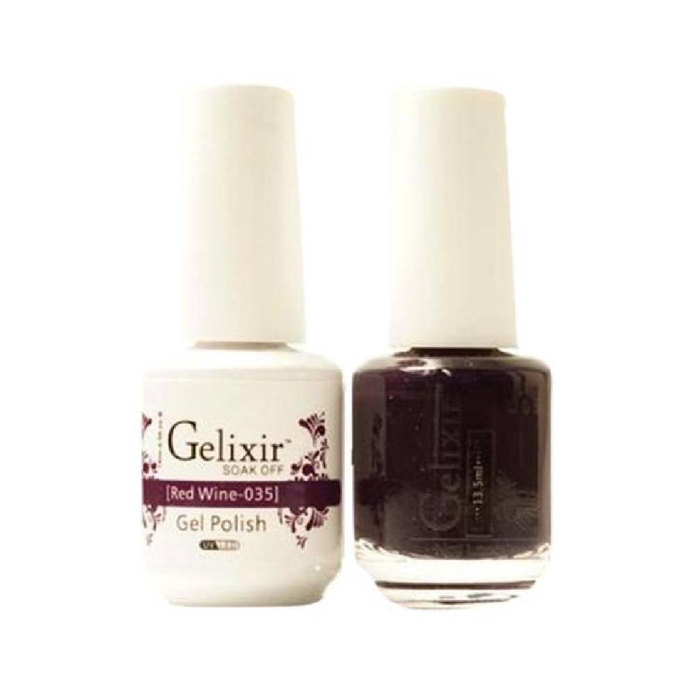 GELIXIR / Gel Nail Polish Matching Duo - 035 Red Wine