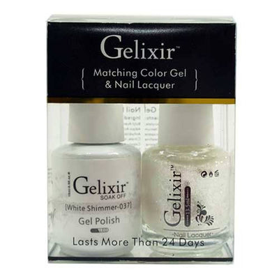 GELIXIR / Gel Nail Polish Matching Duo - 037 White Shimmer