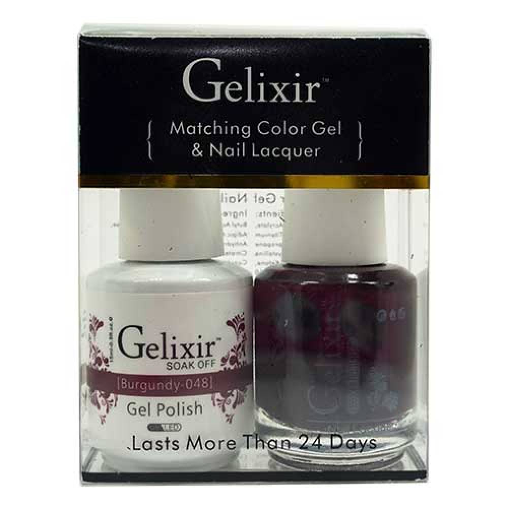 GELIXIR / Gel Nail Polish Matching Duo - 048 Burgundy