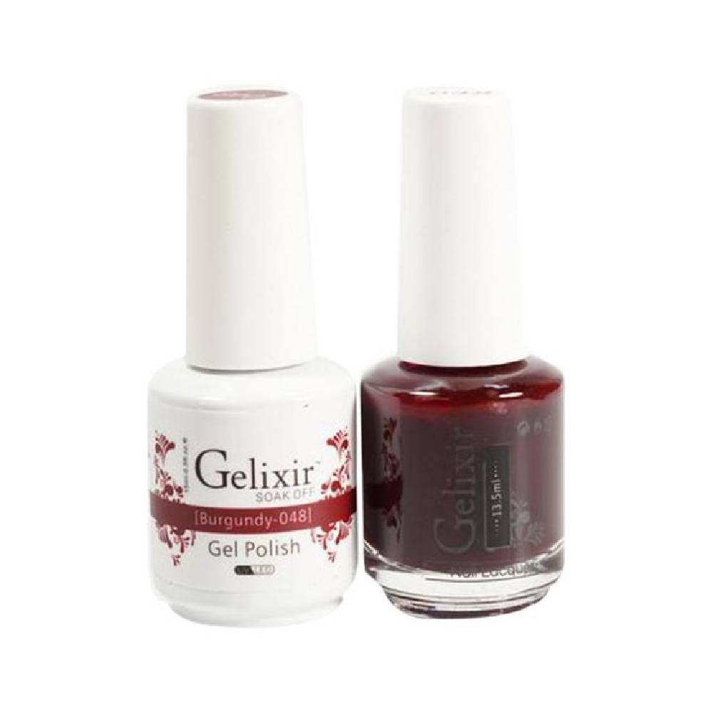 GELIXIR / Gel Nail Polish Matching Duo - 048 Burgundy