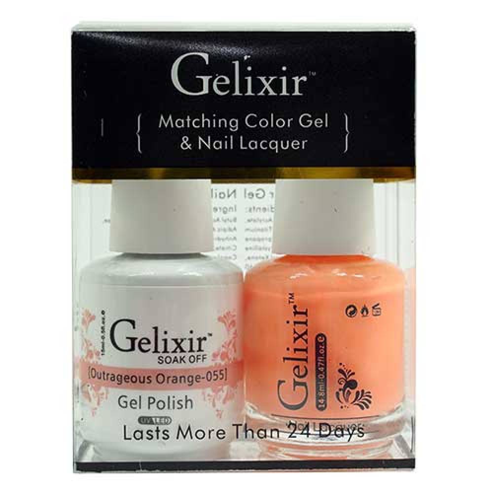 GELIXIR / Gel Nail Polish Matching Duo - 055 Outrageous Orange