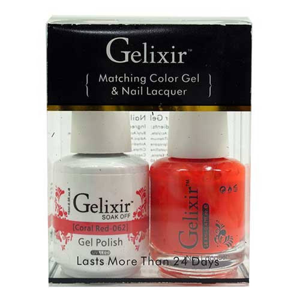 GELIXIR / Gel Nail Polish Matching Duo - 062 Coral Red