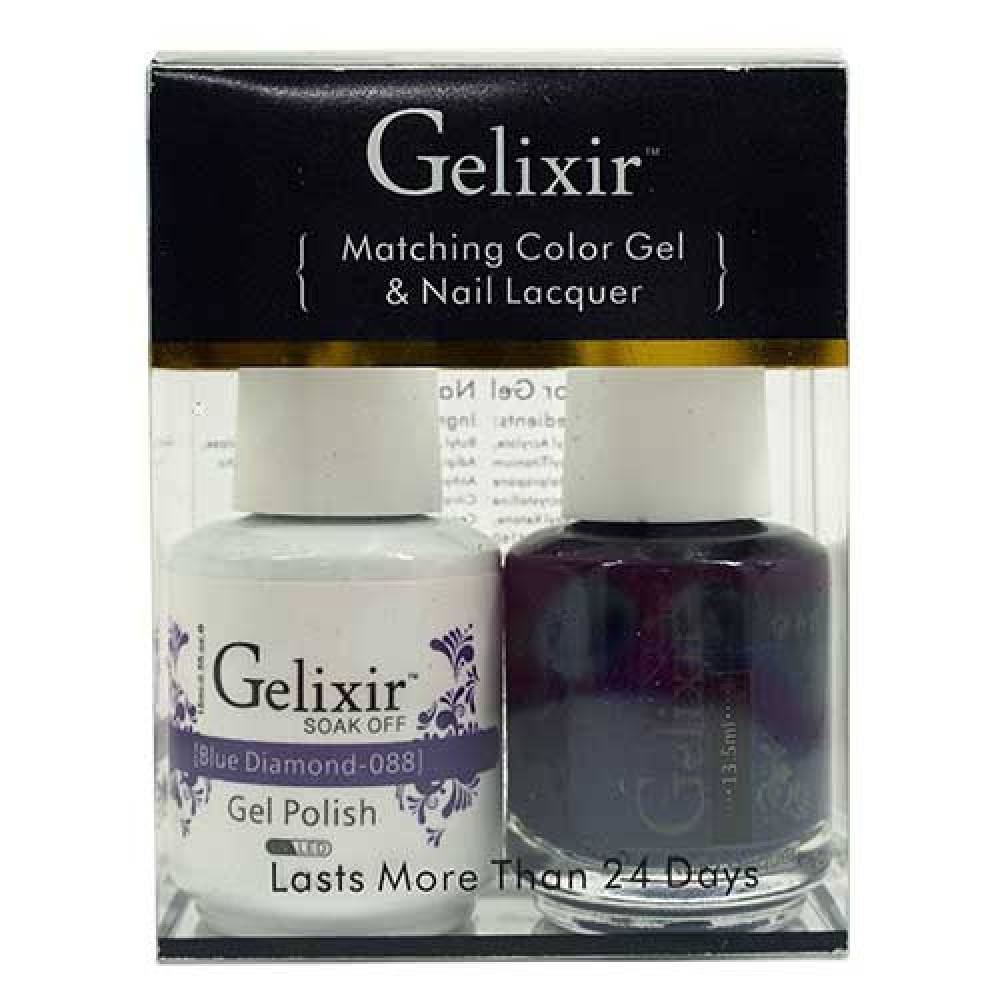 GELIXIR / Gel Nail Polish Matching Duo - 088 Blue Diamond