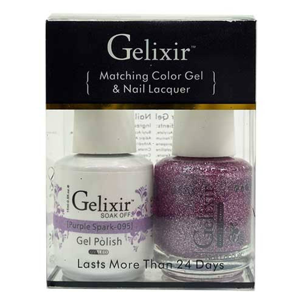 GELIXIR / Gel Nail Polish Matching Duo - 095 Purple Spark