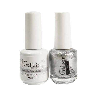 GELIXIR / Gel Nail Polish Matching Duo - 096 Metallic Silver