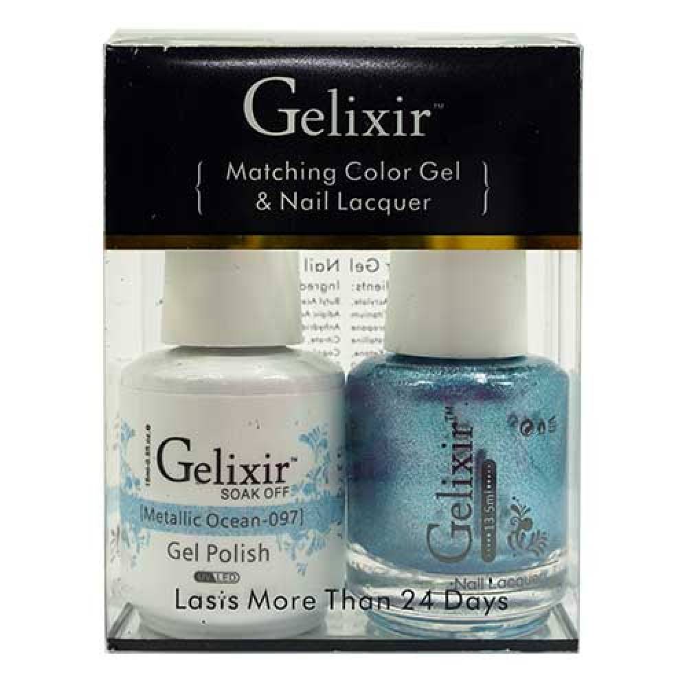 GELIXIR / Gel Nail Polish Matching Duo - 097 Metallic Ocean
