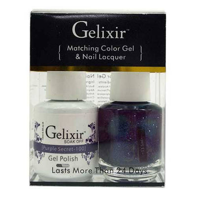 GELIXIR / Gel Nail Polish Matching Duo - 100 Purple Secret