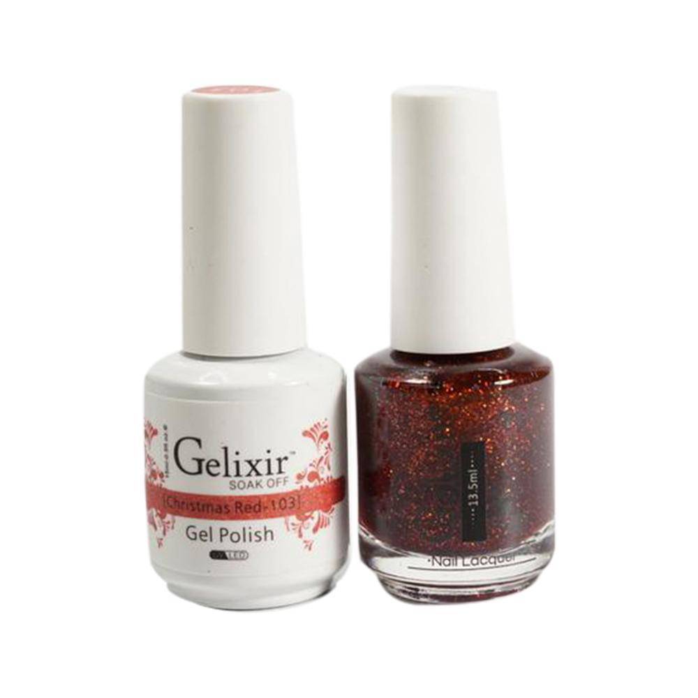 GELIXIR / Gel Nail Polish Matching Duo - 103 Christmas Red
