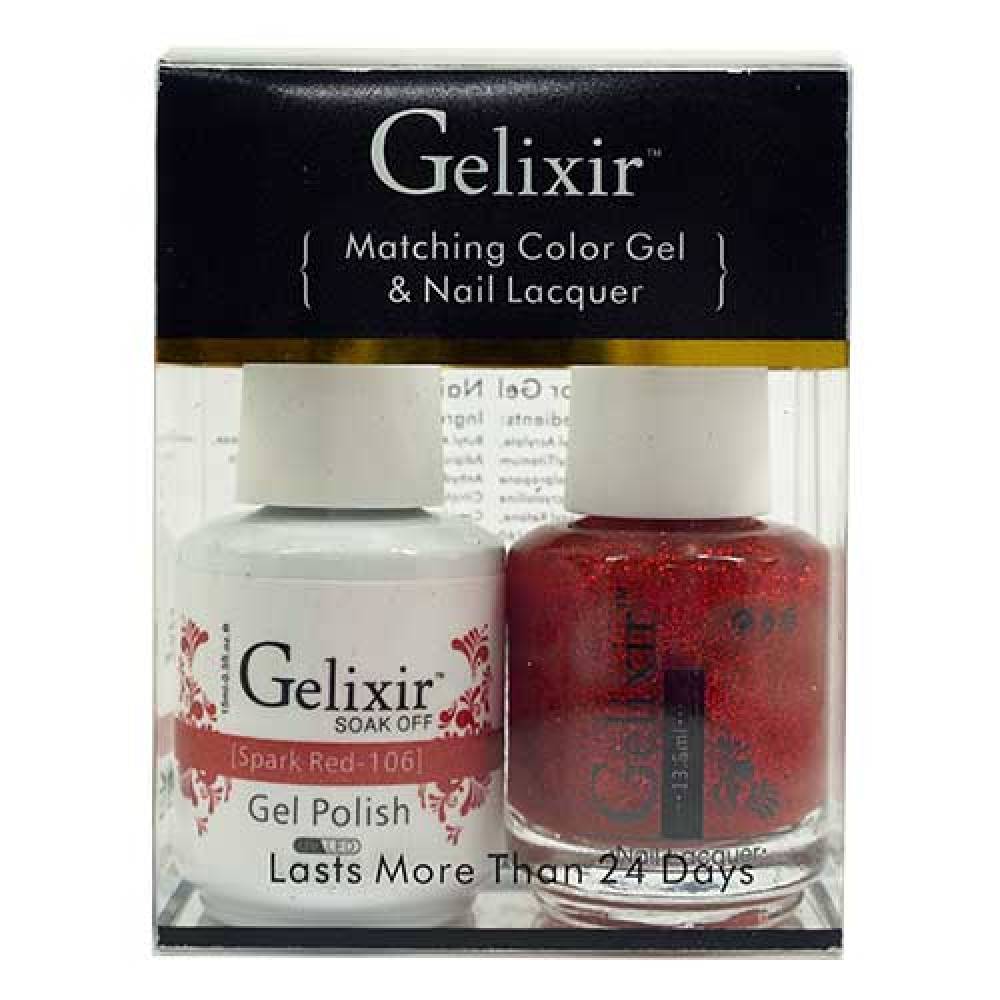 GELIXIR / Gel Nail Polish Matching Duo - 106 Spark Red