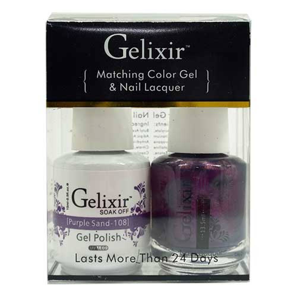 GELIXIR / Gel Nail Polish Matching Duo - 108 Purple Sand