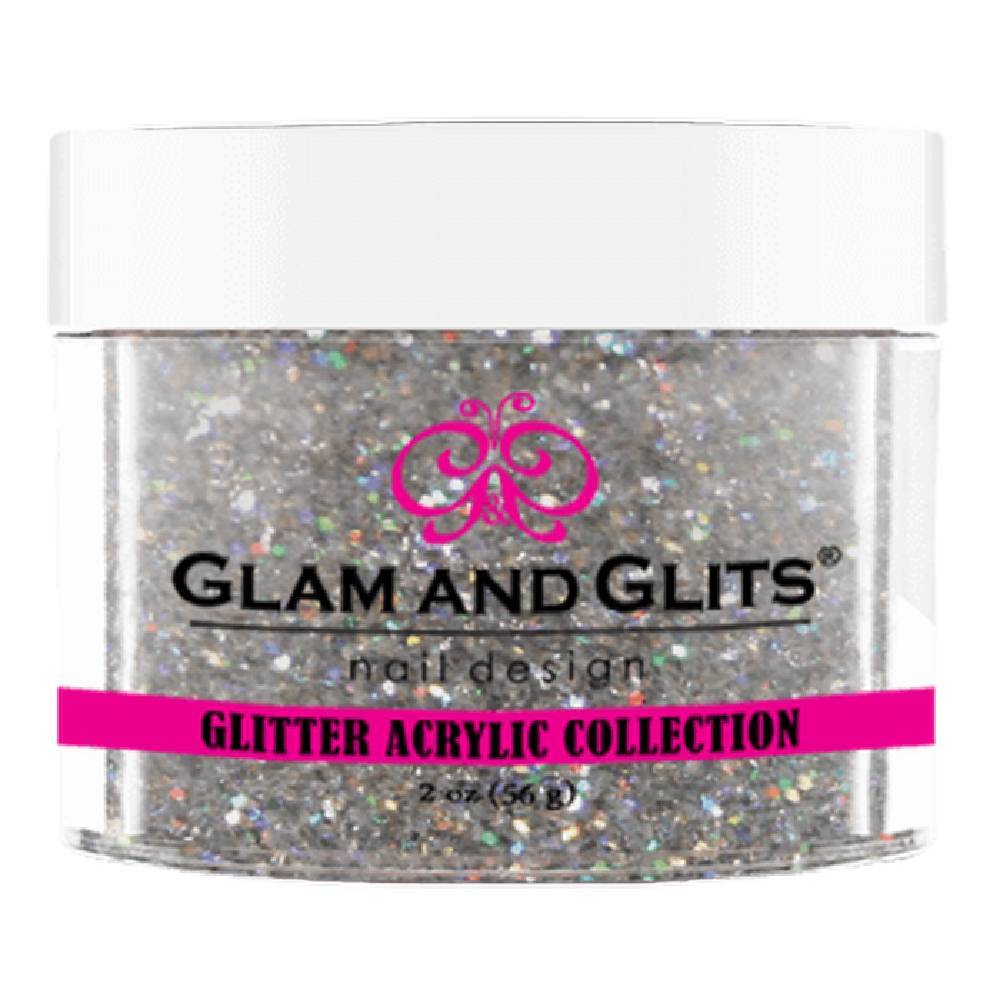 GLAM AND GLITS / Acrylic Powder - Silver Hologram 2oz.