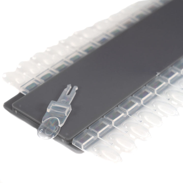 Removable Clear Natural Shape Nail Swatch Plate with 24 Nail Swatches