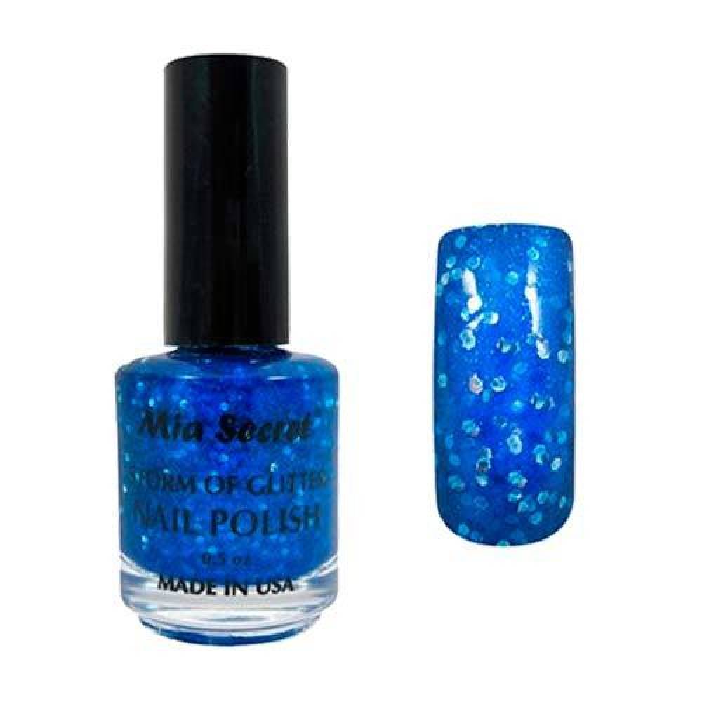 MIA SECRET Glitter Ink Nail Polish - Blue 0.5oz.