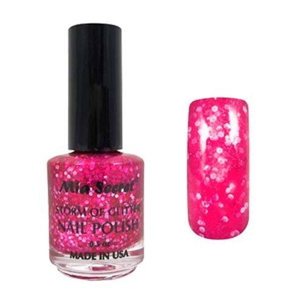 MIA SECRET Glitter Ink Nail Polish - Fushcia 0.5oz.