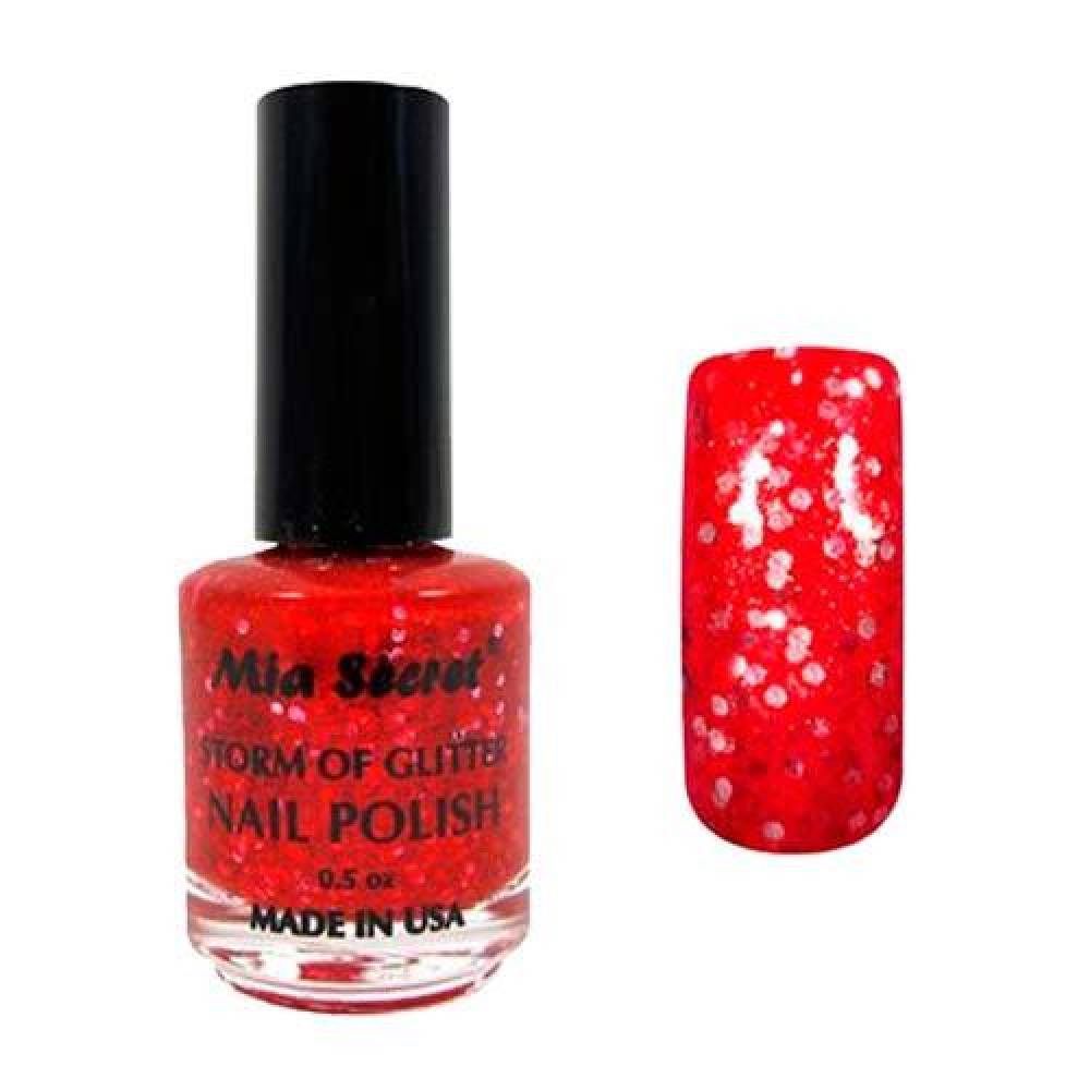 MIA SECRET Glitter Ink Nail Polish - Red 0.5oz.