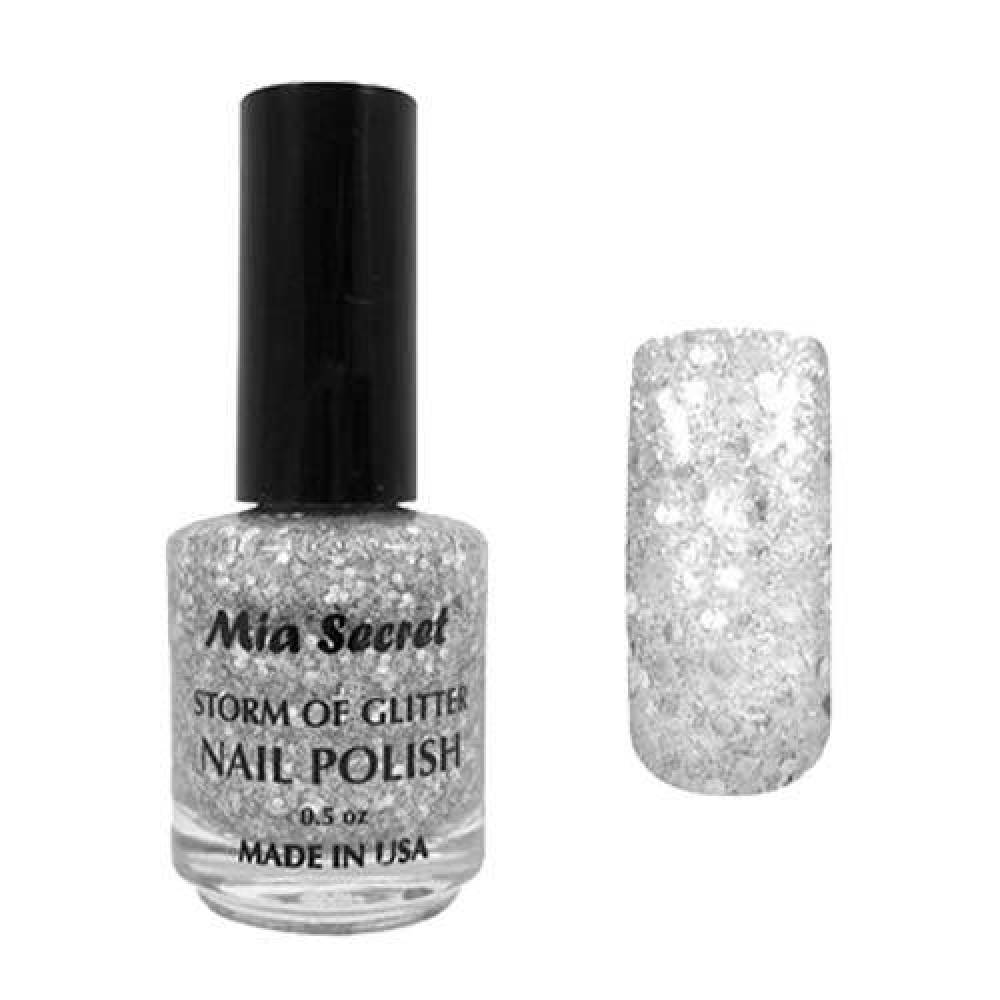 MIA SECRET Glitter Ink Nail Polish - Silver 0.5oz.