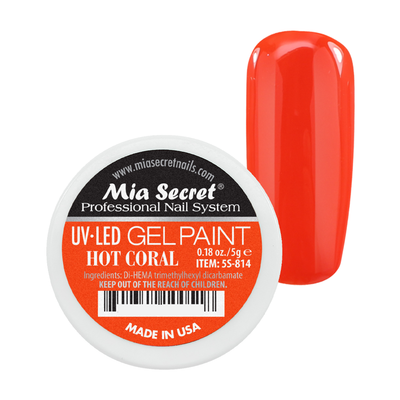 MIA SECRET UV/LED Gel Paint - Hot Coral 0.18oz./5g.