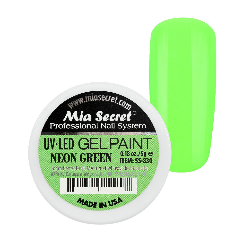 MIA SECRET UV/LED Gel Paint - Neon Green 0.18oz./5g.