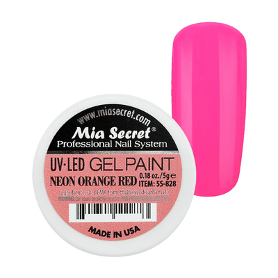 MIA SECRET UV/LED Gel Paint - Neon Orange Red 0.18oz./5g.