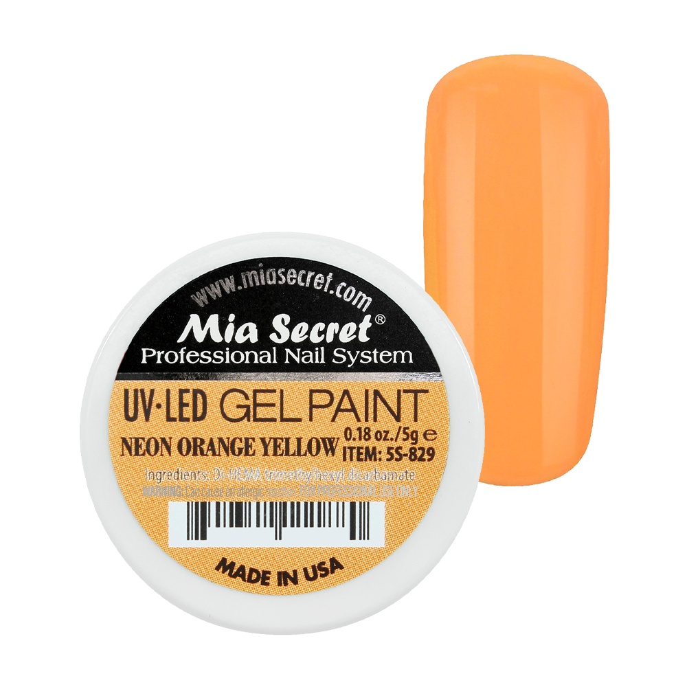 MIA SECRET UV/LED Gel Paint - Neon Orange Yellow 0.18oz./5g.