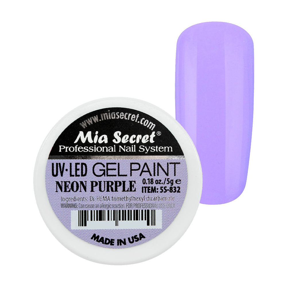 MIA SECRET UV/LED Gel Paint - Neon Purple 0.18oz./5g.