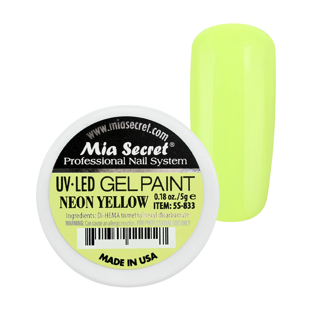 MIA SECRET UV/LED Gel Paint - Neon Yellow 0.18oz./5g.
