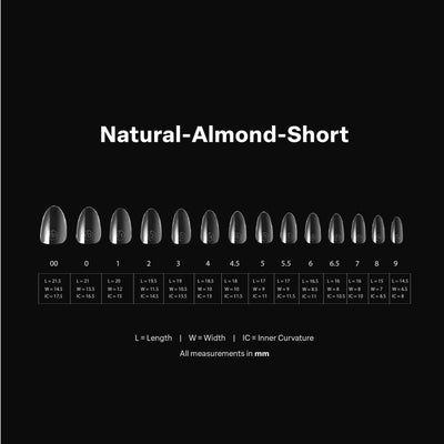 APRES - Gel-X Natural Almond Short 2.0 Box of Tips 14 sizes
