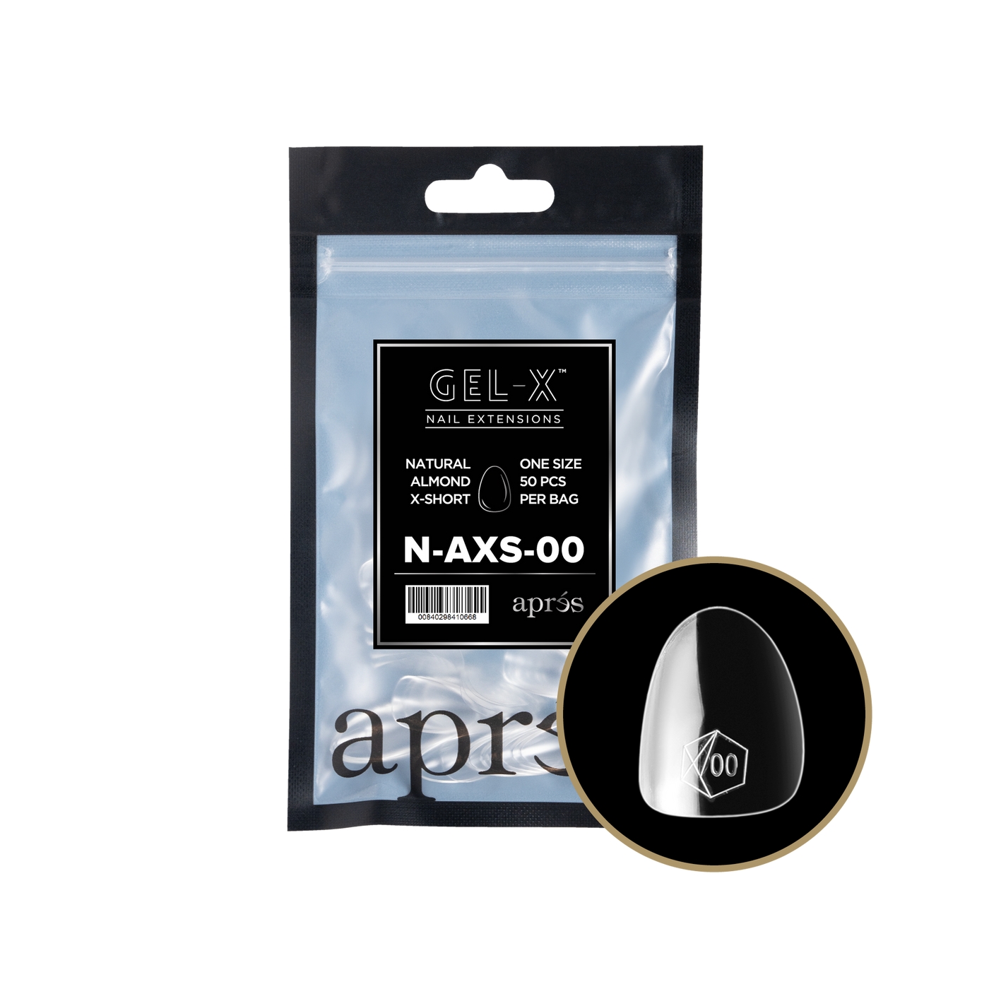 APRES - GEL-X ® NATURAL ALMOND EXTRA SHORT REFILL BAG 2.0