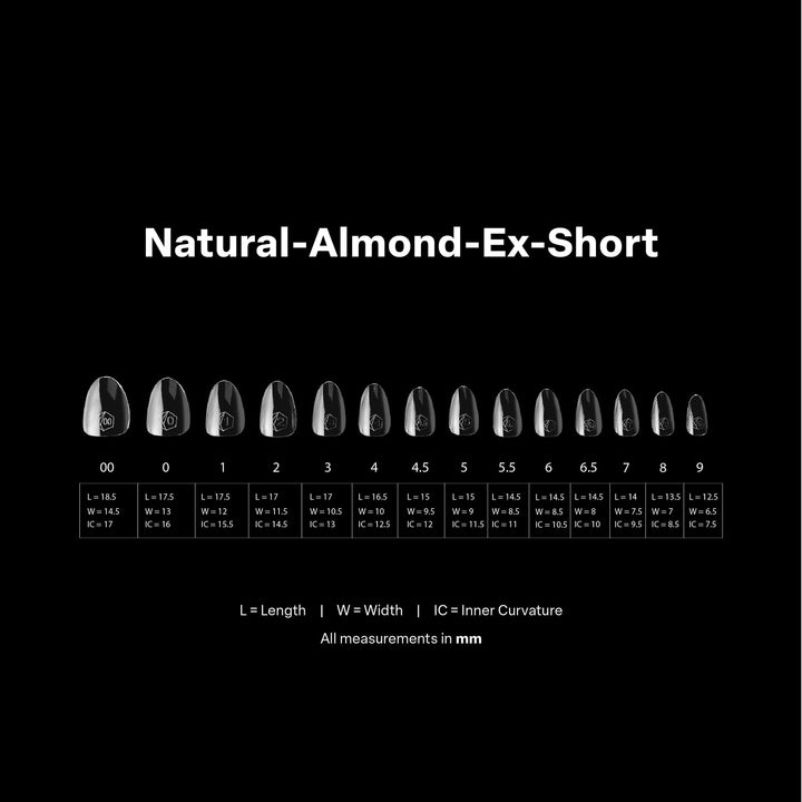 APRES - Gel-X Natural Almond Extra Short 2.0 Box of Tips 14 sizes