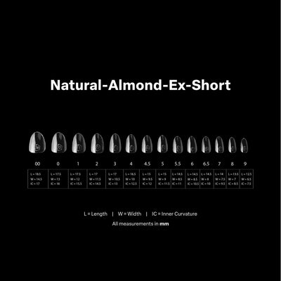APRES - Gel-X Natural Almond Extra Short 2.0 Box of Tips 14 sizes
