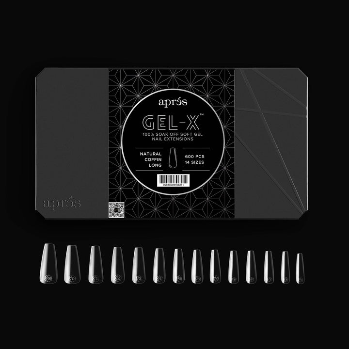 APRES - Gel-X Natural Coffin Long 2.0 Box of Tips 14 sizes